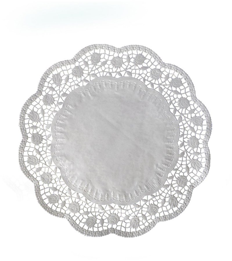 Wimex dekorativní krajka průměr 26 cm, kulatá, bílá - 100 ks