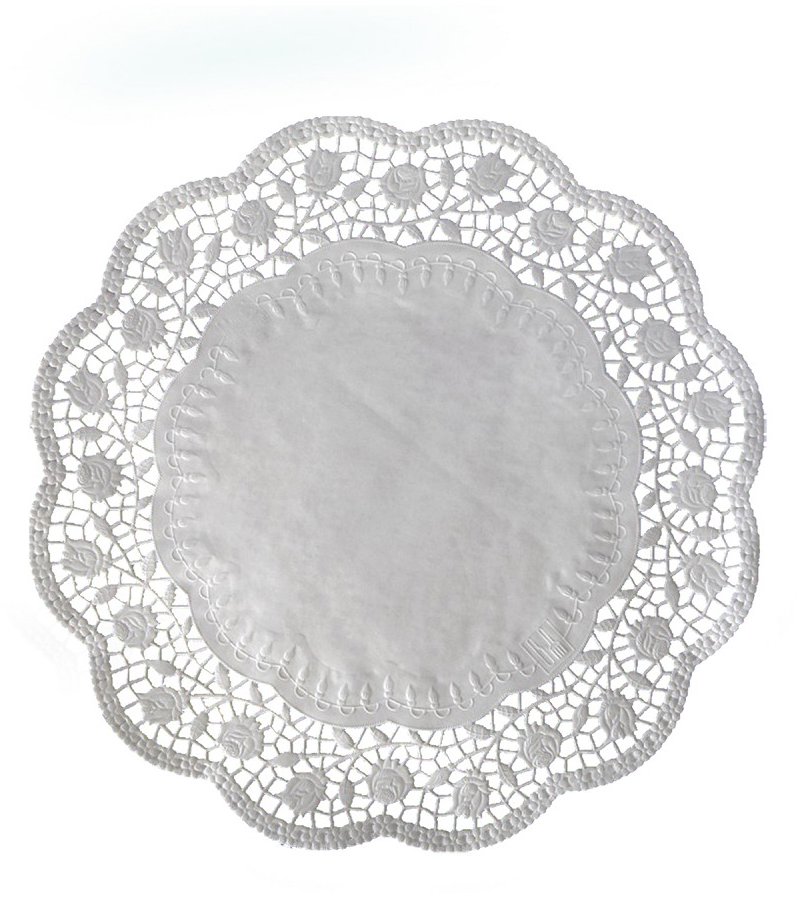 Wimex dekorativní krajka průměr 30 cm, kulatá, bílá - 100 ks