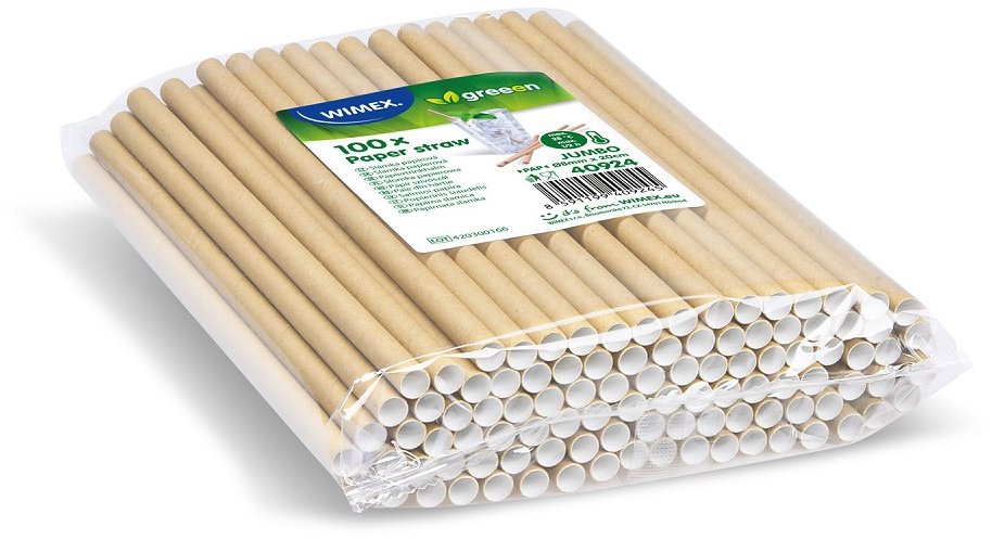 Wimex Papírové brčko Jumbo 8 × 20 cm, kraft - 100 ks