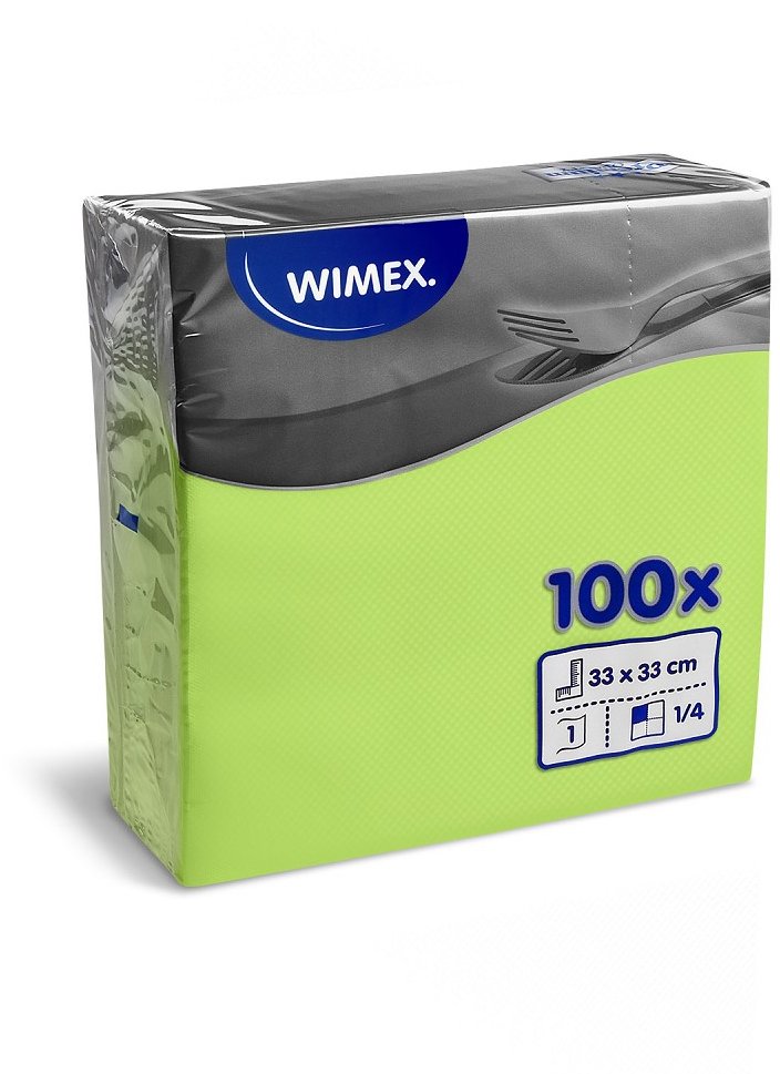 Wimex - 1vrstvé ubrousky 33 × 33 cm, žlutozelené - 100 ks