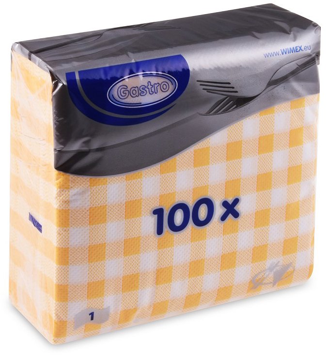 Wimex - 1vrstvé ubrousky Karo 33 × 33 cm, žluté - 100 ks