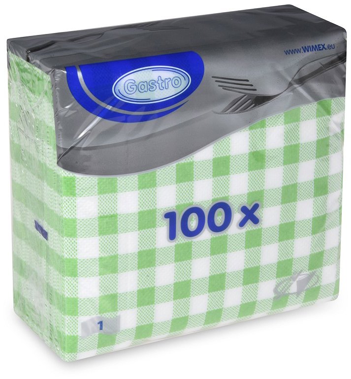 Wimex - 1vrstvé ubrousky Karo 33 × 33 cm, zelené - 100 ks