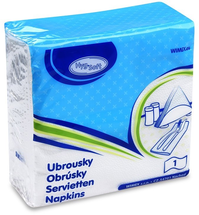 Wimex - 1vrstvé ubrousky 30 × 30 cm, bílé - 70 ks
