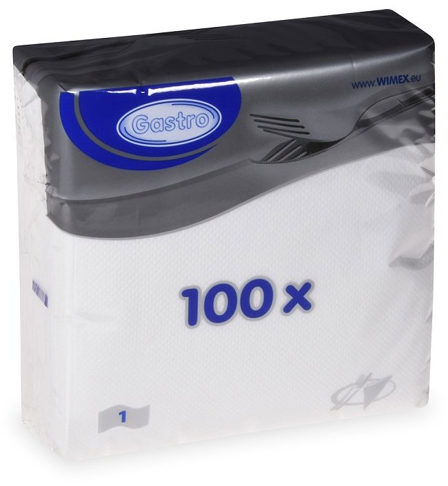 Wimex - 1vrstvé ubrousky 30 × 30 cm, bílé - 100 ks
