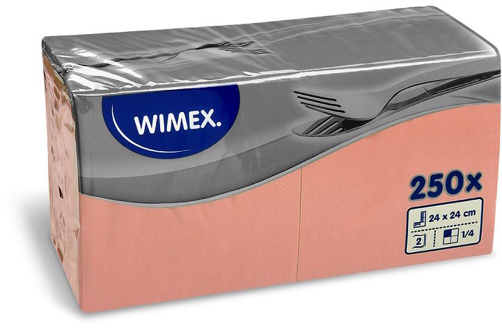 Wimex - 2vrstvé ubrousky 24 × 24 cm, apricot - 250 ks