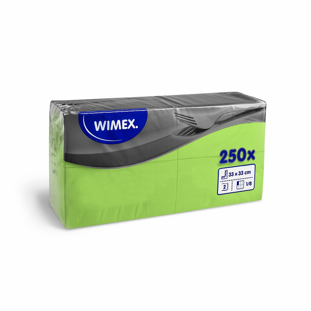 Wimex - 2vrstvé ubrousky 1/8 skládání HF 33 × 33 cm, žlutozelené - 250 ks
