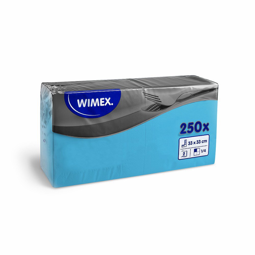 Wimex - 2vrstvé ubrousky 33 × 33 cm, světle modré - 250 ks