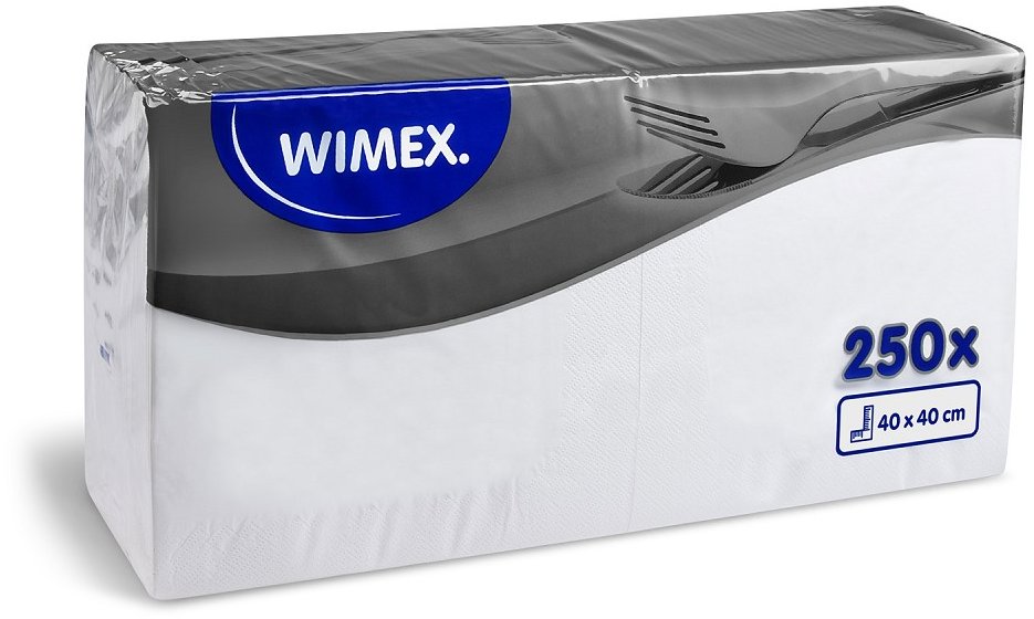 Wimex - 2vrstvé ubrousky 40 × 40 cm, bílé - 250 ks
