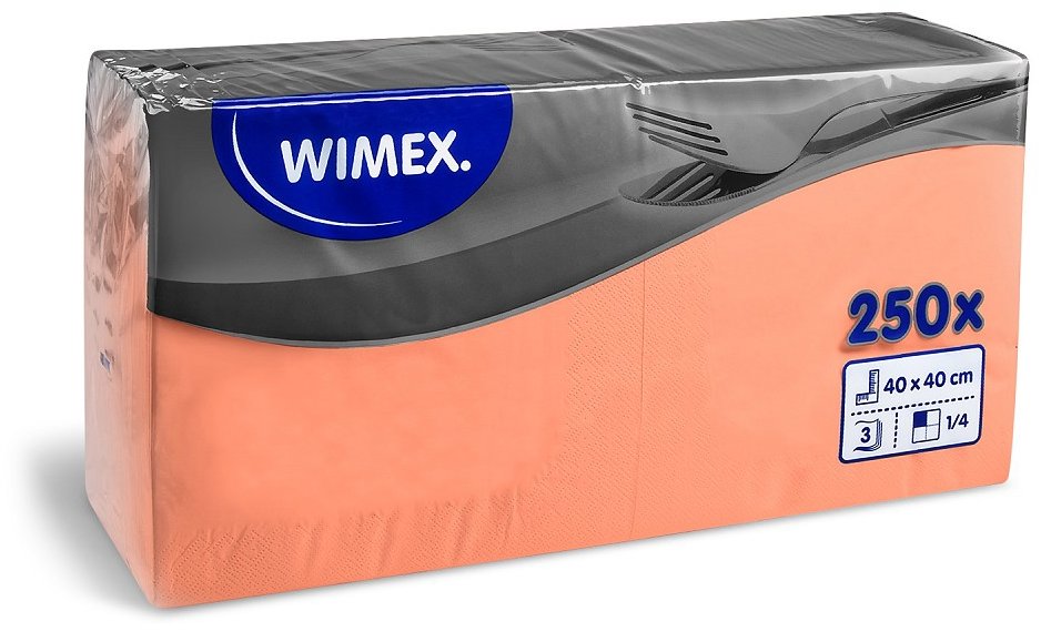 Wimex - 3vrstvé ubrousky 40 × 40 cm, apricot - 250 ks