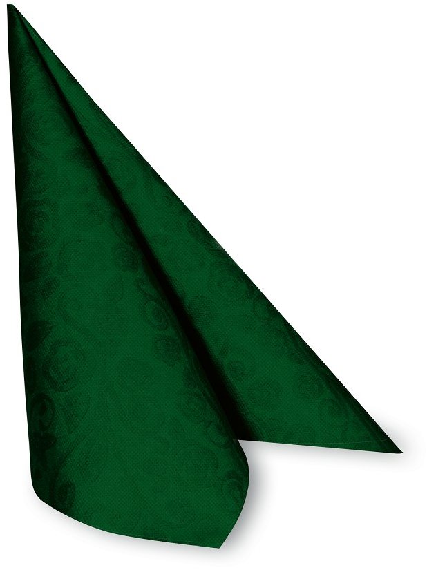Wimex PREMIUM Dekor-R - 3vrstvé ubrousky 40 × 40 cm, tmavě zelené - 50 ks