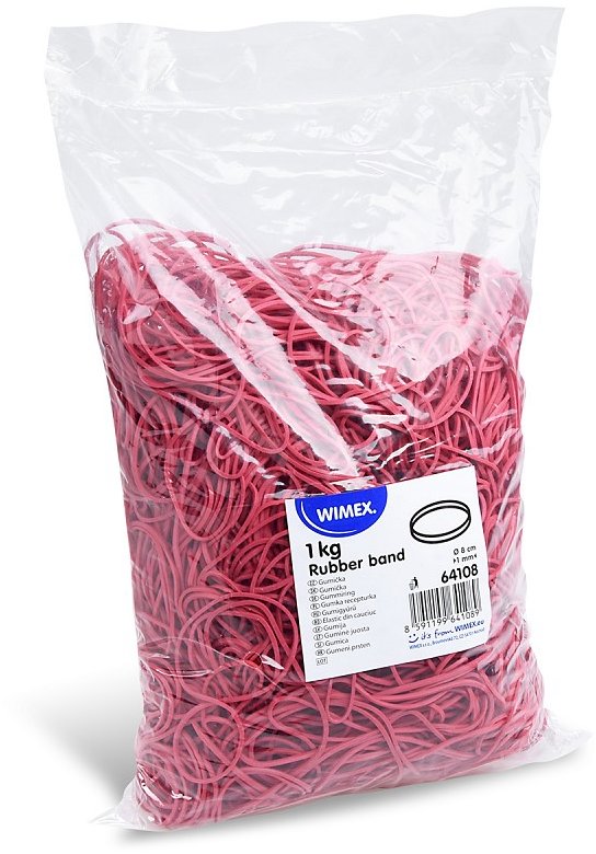 Wimex gumičky šíře 1 mm, průměr 8 cm, červené - 1 kg