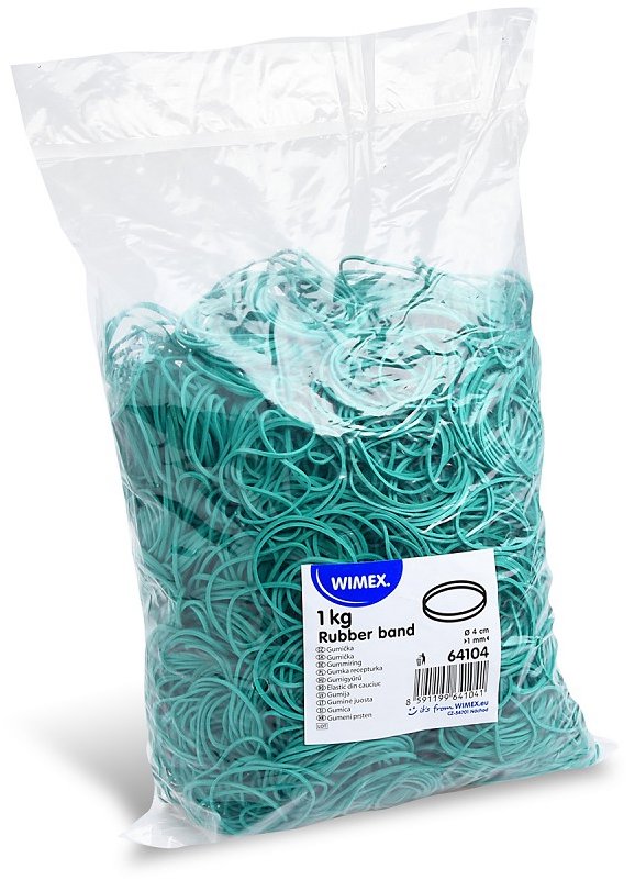 Wimex gumičky šíře 1 mm, průměr 4 cm, zelené - 1 kg