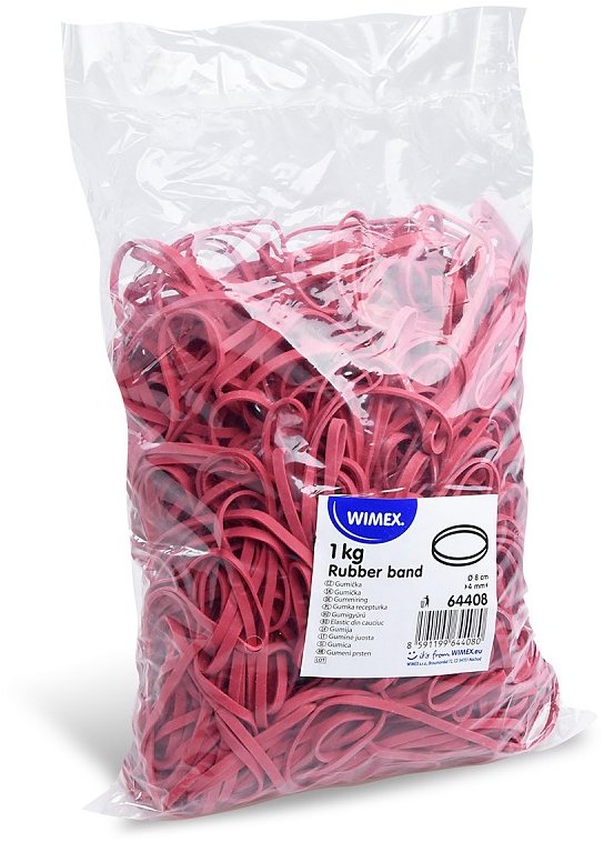 Wimex gumičky šíře 4 mm, průměr 8 cm, červené - 1 kg