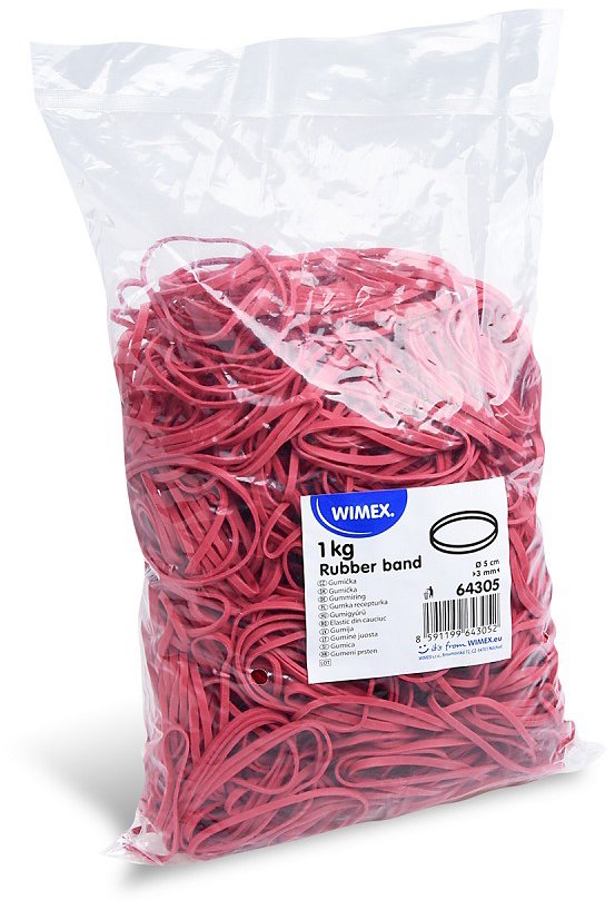 Wimex gumičky šíře 3 mm, průměr 5 cm, červené - 1 kg