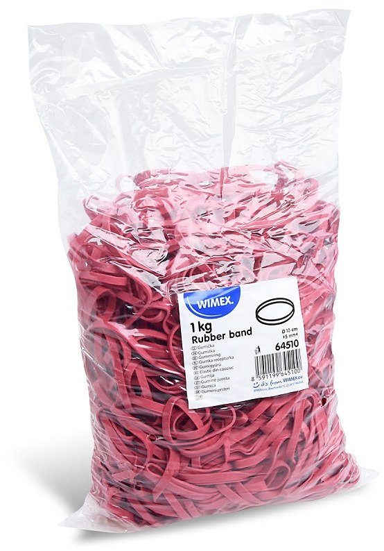 Wimex gumičky šíře 5 mm, průměr 10 cm, červené - 1 kg