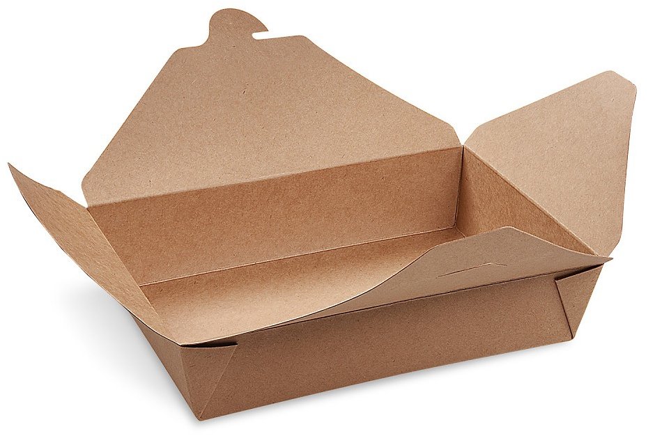 Wimex Nepromastitelný food box L, 1400 ml, 195 × 138 × 48 mm, kraft - 50 ks