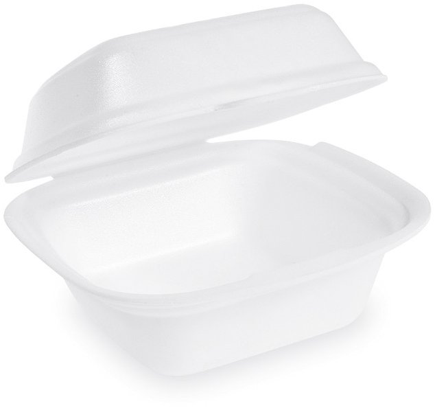 Wimex Pěnový burger box L, 145 × 133 × 75 mm, termo, bílý - 125 ks