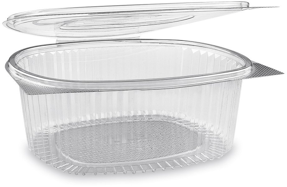 Wimex Plastová miska s víčkem 2000 ml, oválná, rPET - 50 ks