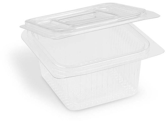 Wimex Plastová miska s víčkem 375 ml, hranatá - 50 ks
