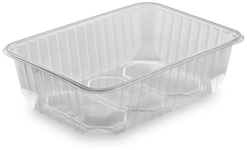 Wimex Plastová vanička 750 ml, 186 × 133 mm, hranatá, průhledná - 50 ks
