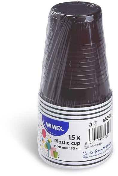 Wimex Kávový kelímek 180 ml, průměr 70 mm, hnědo-bílý - 15 ks