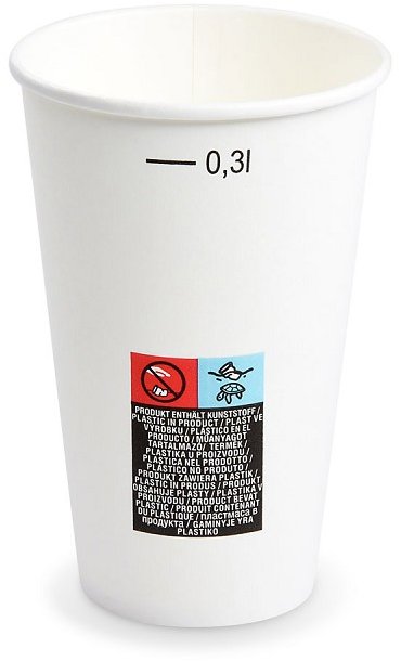 Wimex Papírový kelímek s cejchem 0,3 l, průměr 80 mm, bílý - 50 ks