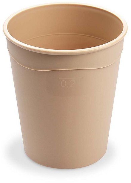 Wimex Plastový kelímek 0,2 l, průměr 80 mm, znovupoužitelný, krémový - 10 ks