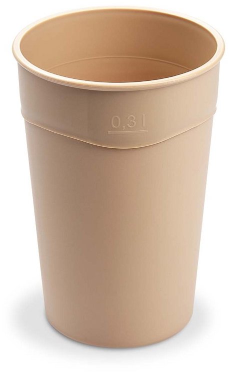 Wimex Plastový kelímek 0,3 l, průměr 80 mm, znovupoužitelný, krémový - 10 ks