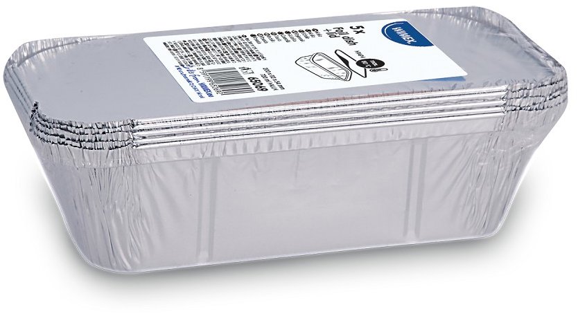 Wimex Hliníková miska s víčkem 720 ml, 200 × 112 × 54 mm, hranatá - 5 sad