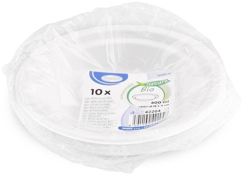 Wimex Miska z cukrové třtiny 400 ml, průměr 180 mm - 10 ks