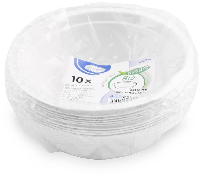 Wimex Miska z cukrové třtiny 500 ml, průměr 155 mm - 10 ks