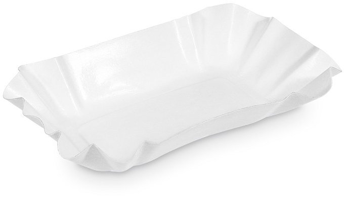 Wimex Papírová miska 14 × 9 × 3 cm, hranatá, nepromastitelná, bílá - 250 ks