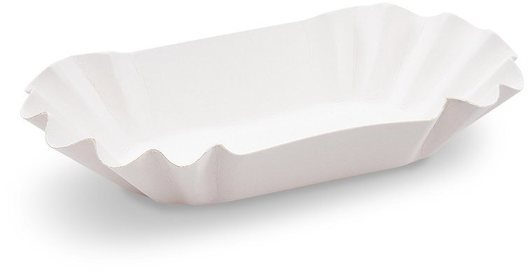 Wimex Papírová miska 17,5 × 10,5 × 3 cm, oválná, nepromastitelná, bílá - 250 ks