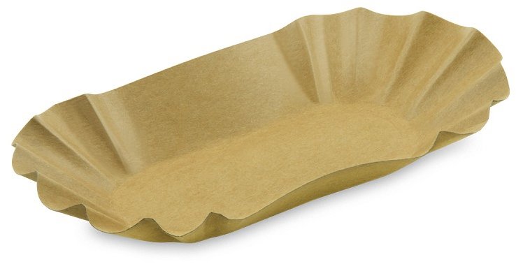 Wimex Papírová miska 17,5 × 10,5 × 3 cm, oválná, nepromastitelná, kraft - 250 ks