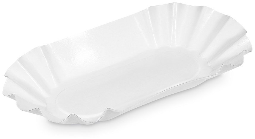 Wimex Papírová miska 20,5 × 12,5 × 3,5 cm, oválná, nepromastitelná, bílá - 250 ks