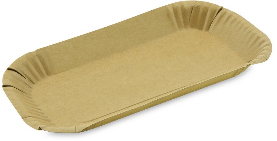 Wimex Papírová miska 23 × 15 × 2 cm, hranatá, nepromastitelná, kraft - 100 ks