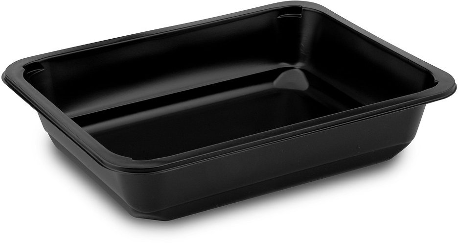 Wimex zatavovací menu mísa 1400 ml, 227 × 178 × 50 mm, nedělená, černá - 50 ks