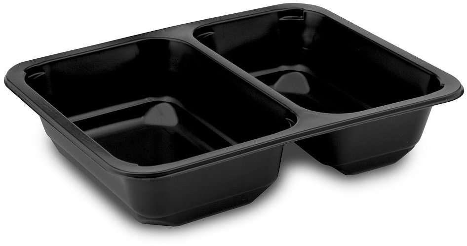 Wimex zatavovací menu mísa 1260 ml, 227 × 178 × 50 mm, 2dílná, černá - 50 ks
