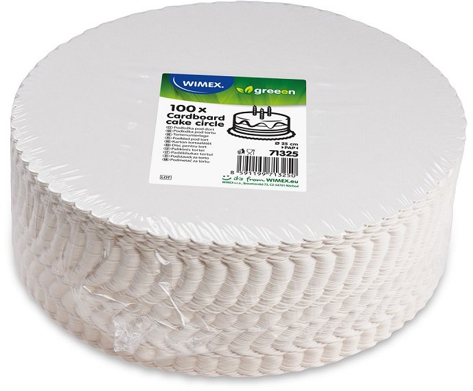 Wimex podložka pod dort průměr 25 cm, bílá, 100 ks