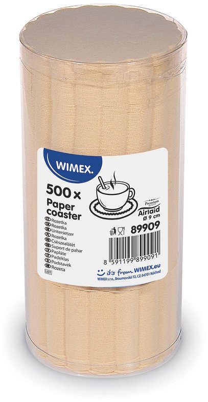 Wimex Premium papírová rozetka průměr 9 cm, béžová, 500 ks