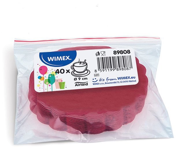 Wimex Premium papírová rozetka průměr 9 cm, bordó, 40 ks