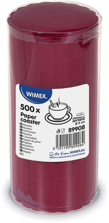 Wimex Premium papírová rozetka průměr 9 cm, bordó, 500 ks