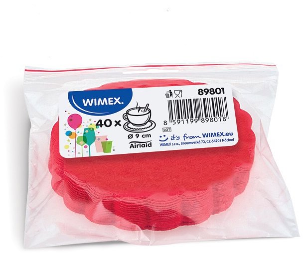 Wimex Premium papírová rozetka průměr 9 cm, červená, 40 ks