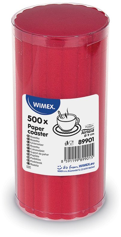 Wimex Premium papírová rozetka průměr 9 cm, červená, 500 ks