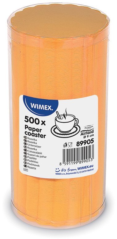 Wimex Premium papírová rozetka průměr 9 cm, žlutá, 500 ks