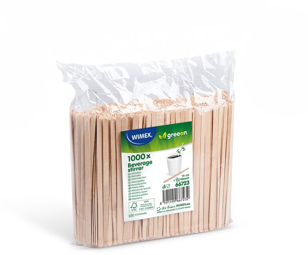 Wimex dřevěné míchátko 14 cm - 1000 ks
