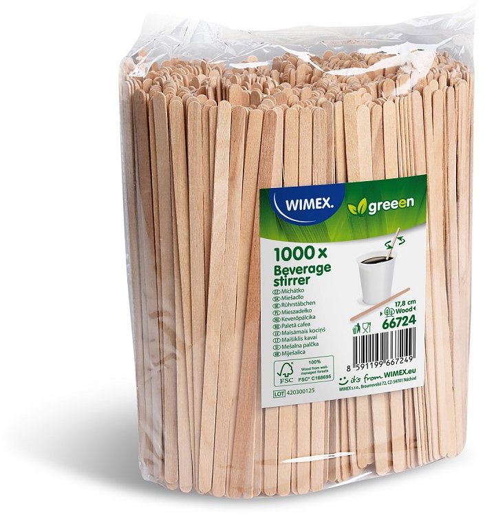 Wimex Dřevěné míchátko 17,8 cm - 1000 ks