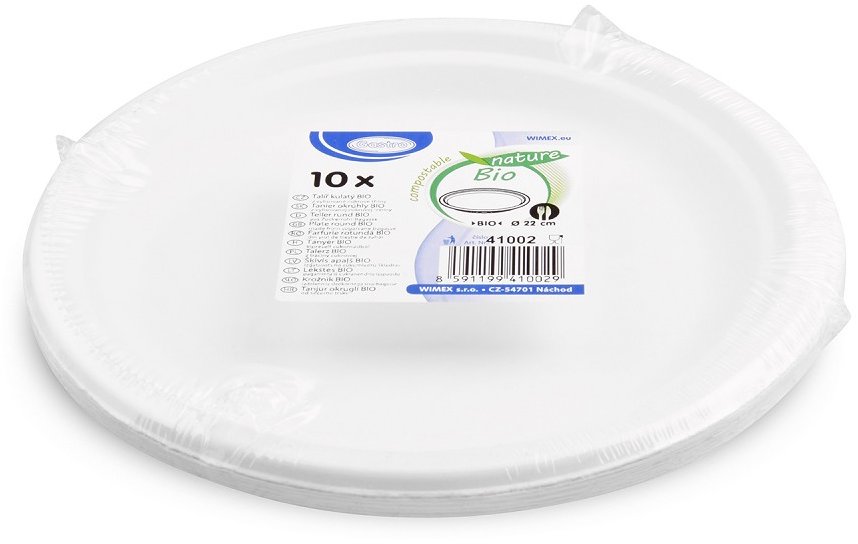 Wimex Talíř z cukrové třtiny průměr 22 cm - 10 ks