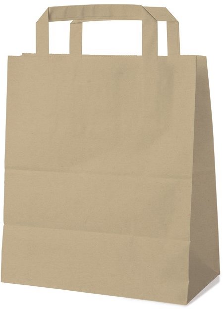 Wimex Papírová taška s plochým uchem 18+8 × 22 cm, hnědá, 250 ks