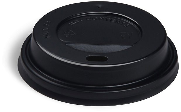 Wimex Víčko pro kelímek, vypouklé, průměr 73 mm, černé - 100 ks